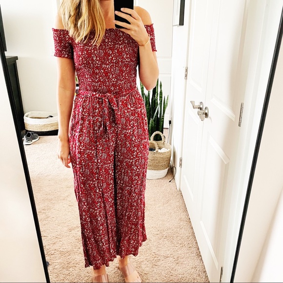 Lulus Pants - Lulus floral smocked jumpsuit - Small